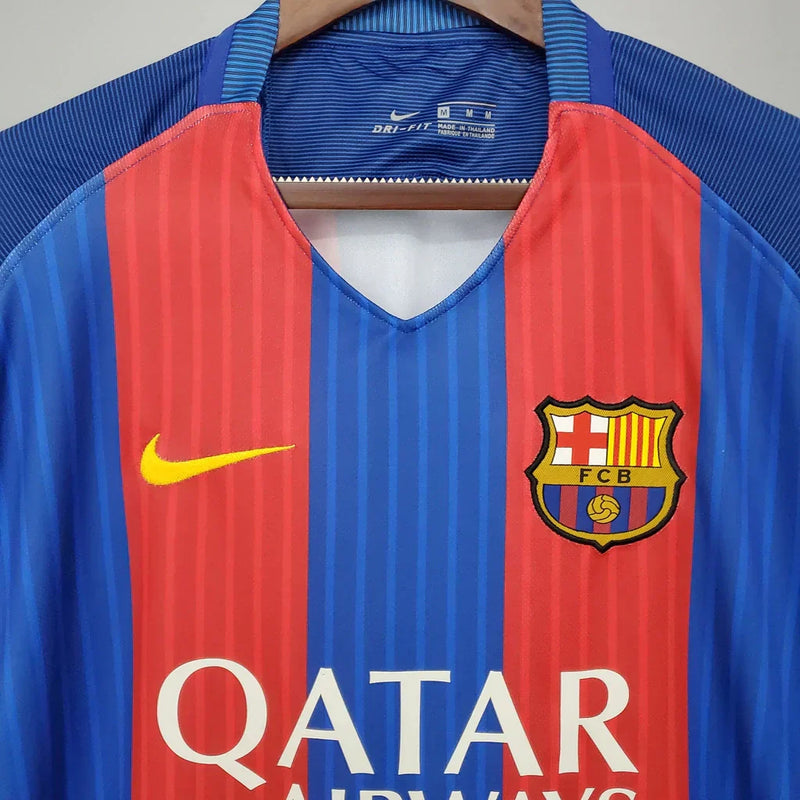 Nike 2016/17 Barcelona I Home Retro Shirt Men's Blue Maroon