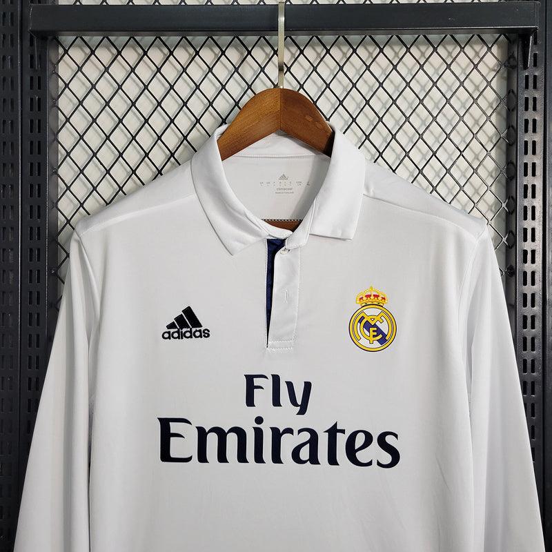 Adidas 2016/17 Real Madrid Retro Long Sleeve Shirt Men's White