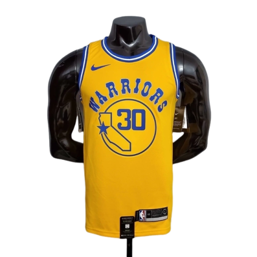 Golden State Warriors Yellow and Blue Tank Top - Nike - Men's 