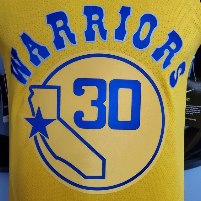 Golden State Warriors Yellow and Blue Tank Top - Nike - Men's 