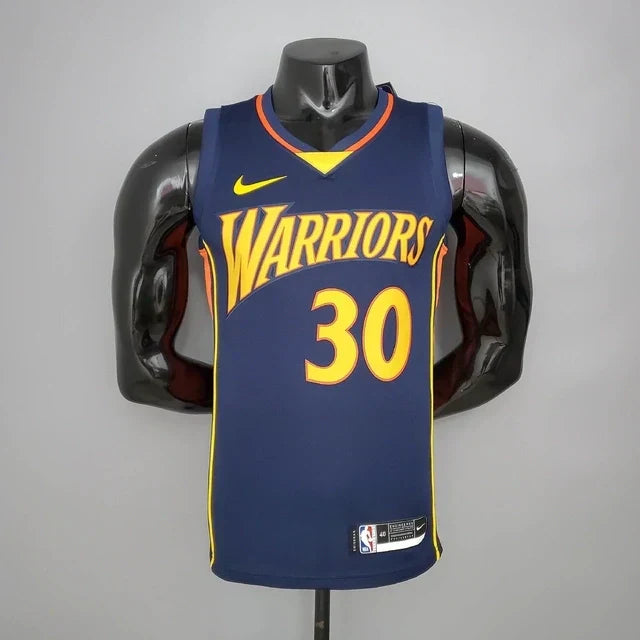 Golden State Warriors Blue and Orange Tank Top - Nike - Men's 