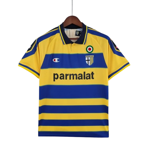 Parma I Champion 1999/00 Men's Retro Shirt Yellow and Blue
