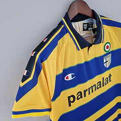 Parma I Champion 1999/00 Men's Retro Shirt Yellow and Blue