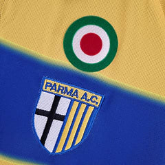 Parma I Champion 1999/00 Men's Retro Shirt Yellow and Blue