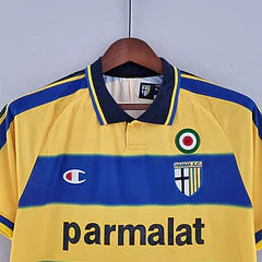 Parma I Champion 1999/00 Men's Retro Shirt Yellow and Blue